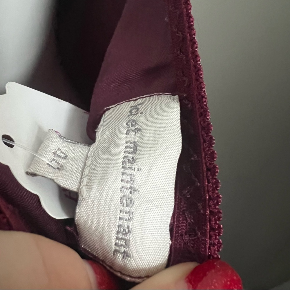 Vintage Burgundy Satin Lace Trim Maxi Slip Dress • Romantic Evening 44/ L - Picture 9 of 9